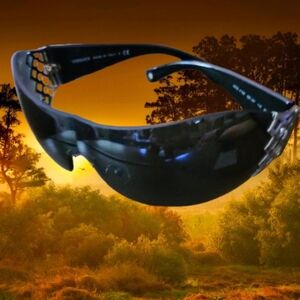 📣 Authentic Versace 4158 Wrap Sunglasses 😎 GB187 Lens Grey Black Like 🆕😍🎁